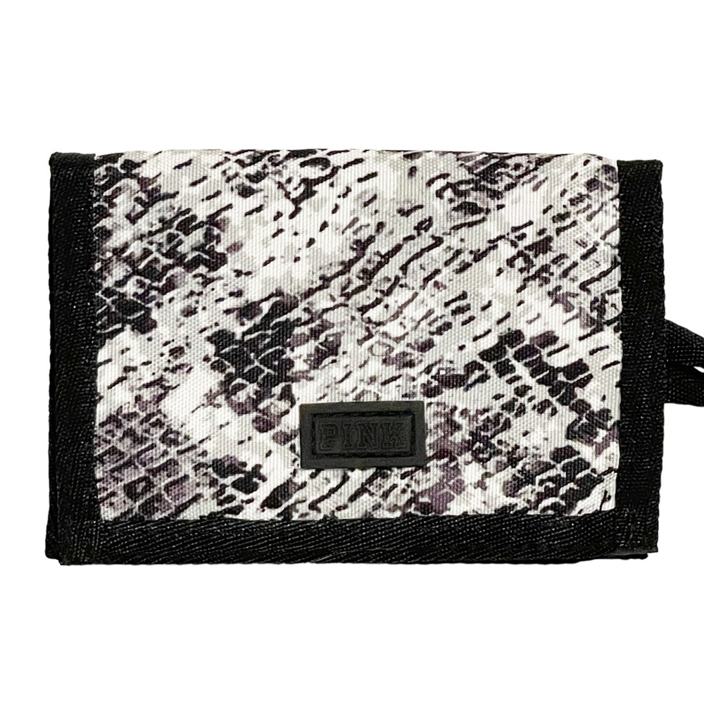 Victoria’s Secret Pink Grey ID Case Badge Holder Wallet Python School Campus